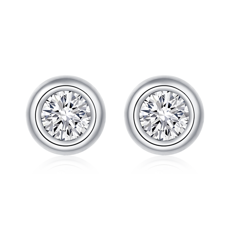 水泡系列S925银镀白金MoissanitePendantStud EarringBracelet套装